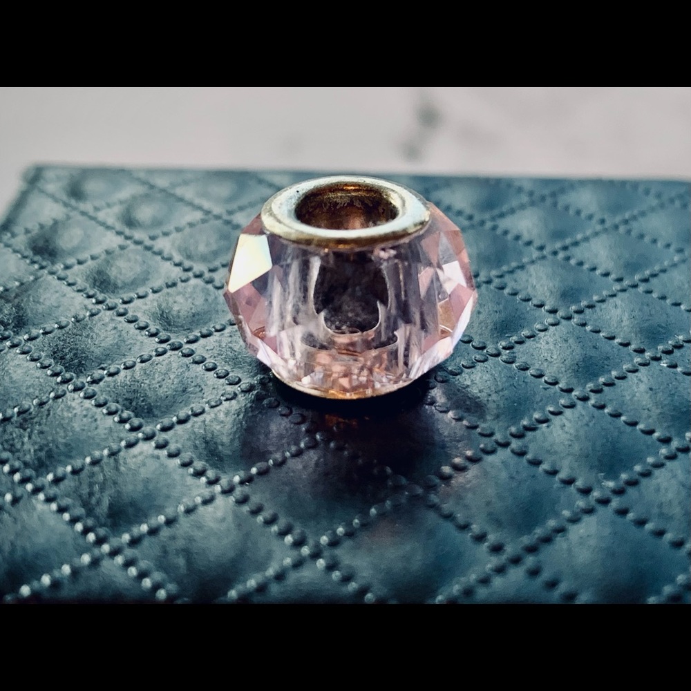 Faceted Glass European Bracelet Charm